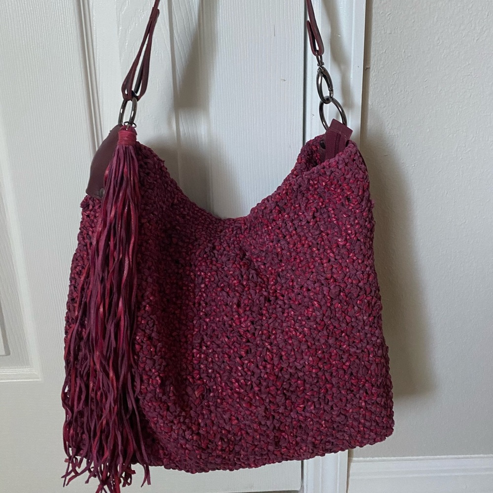 Goat leather tricot purse pink